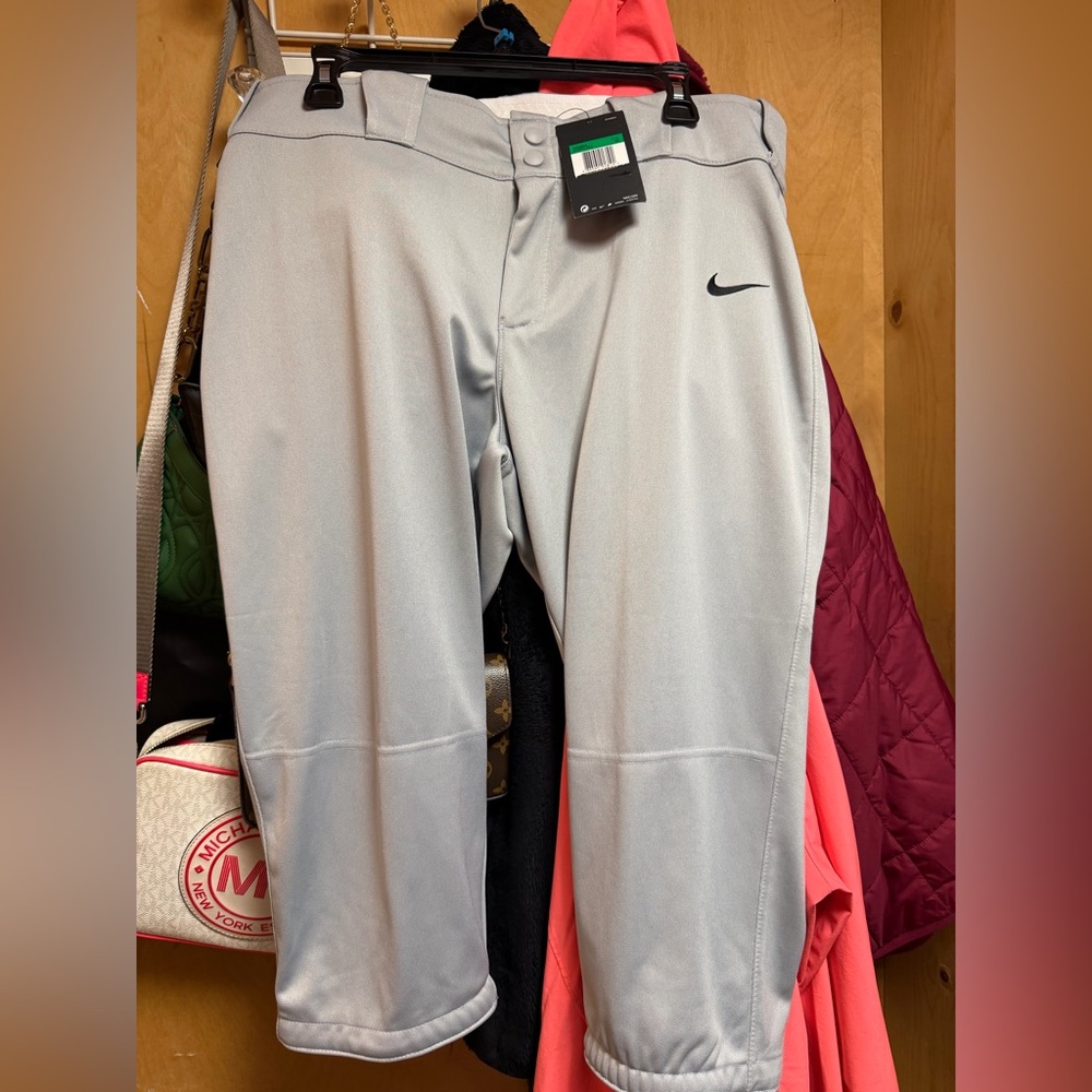 NEW Nike Womens Gray 3/4 Softball Pants Size XL